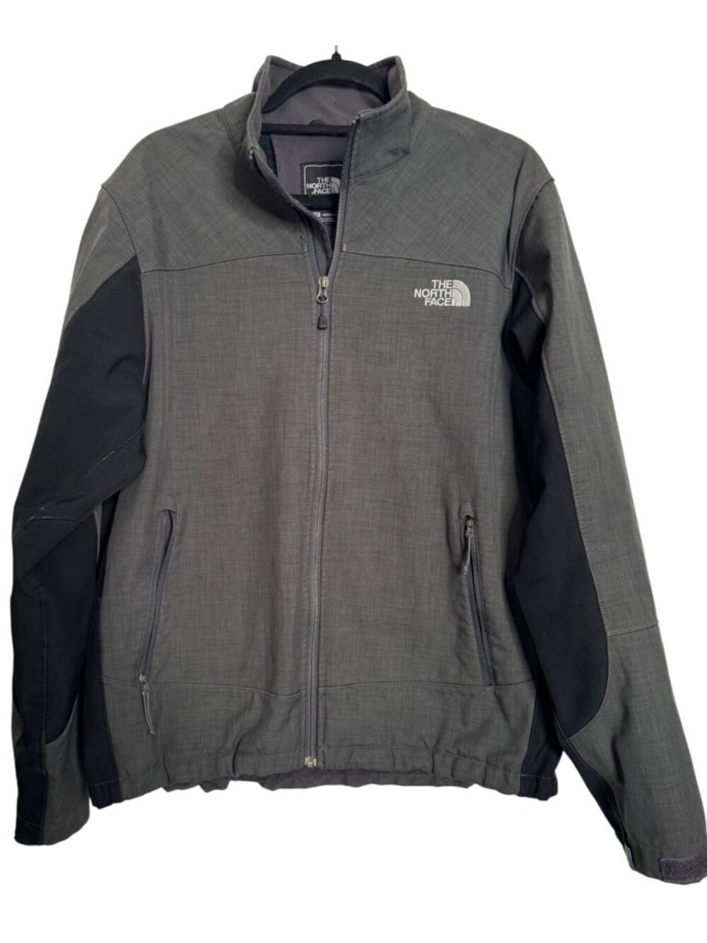 North Face Chromium Thermal Men’s Size Large Softshell Full Zip Gray EUC Jacket